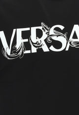 Versace Logo Print Crewneck T-shirt Black 1006974_1A04949_1B000
