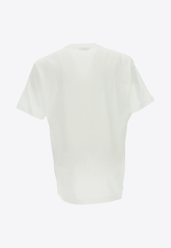 Versace Logo Print Crewneck T-shirt White 1006974_1A04949_1W010