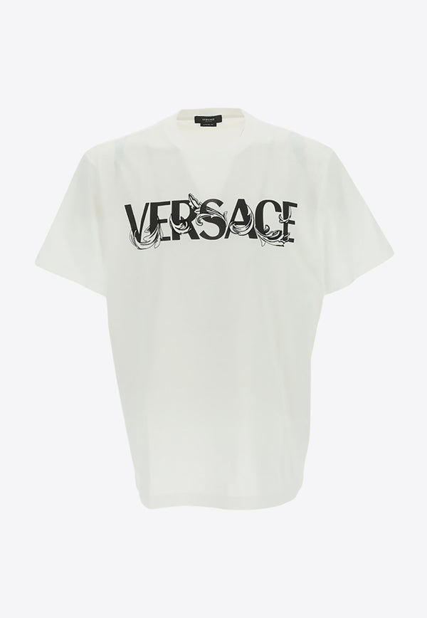 Versace Logo Print Crewneck T-shirt White 1006974_1A04949_1W010