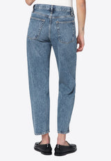Washed Straight-Leg Jeans