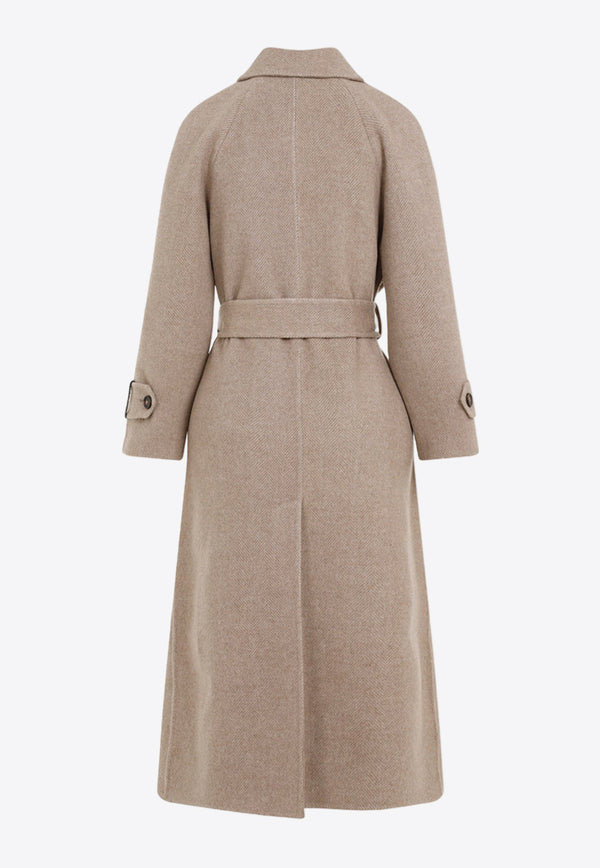 Chevron Wool and Cashmere Coat
