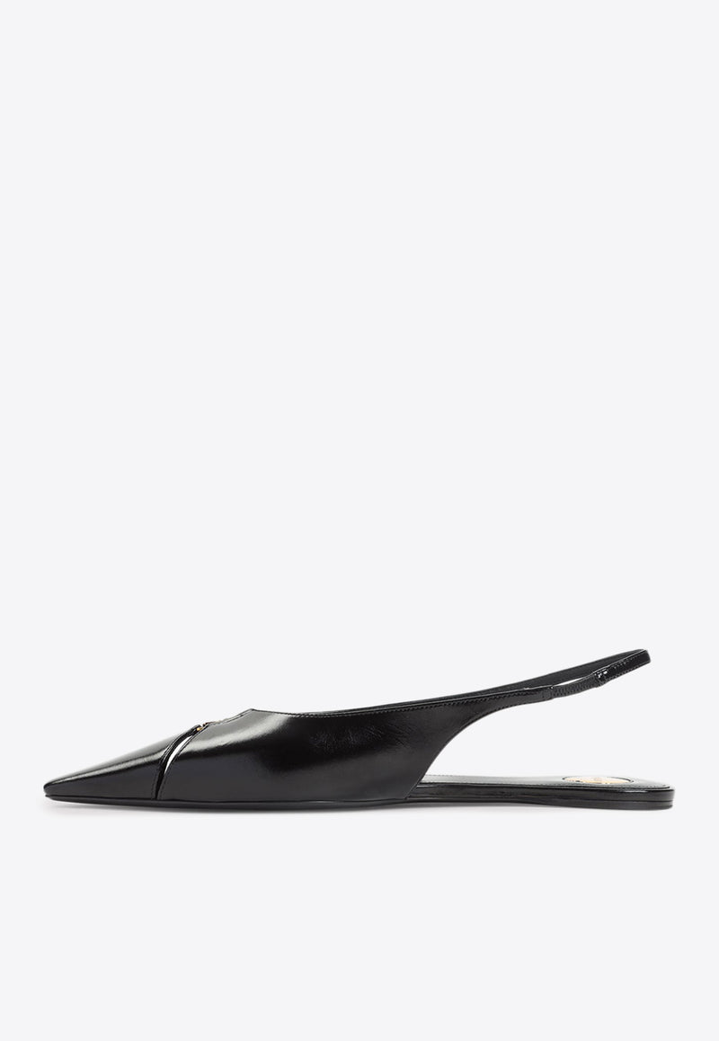 Babylone Calf Leather Slingback Flats