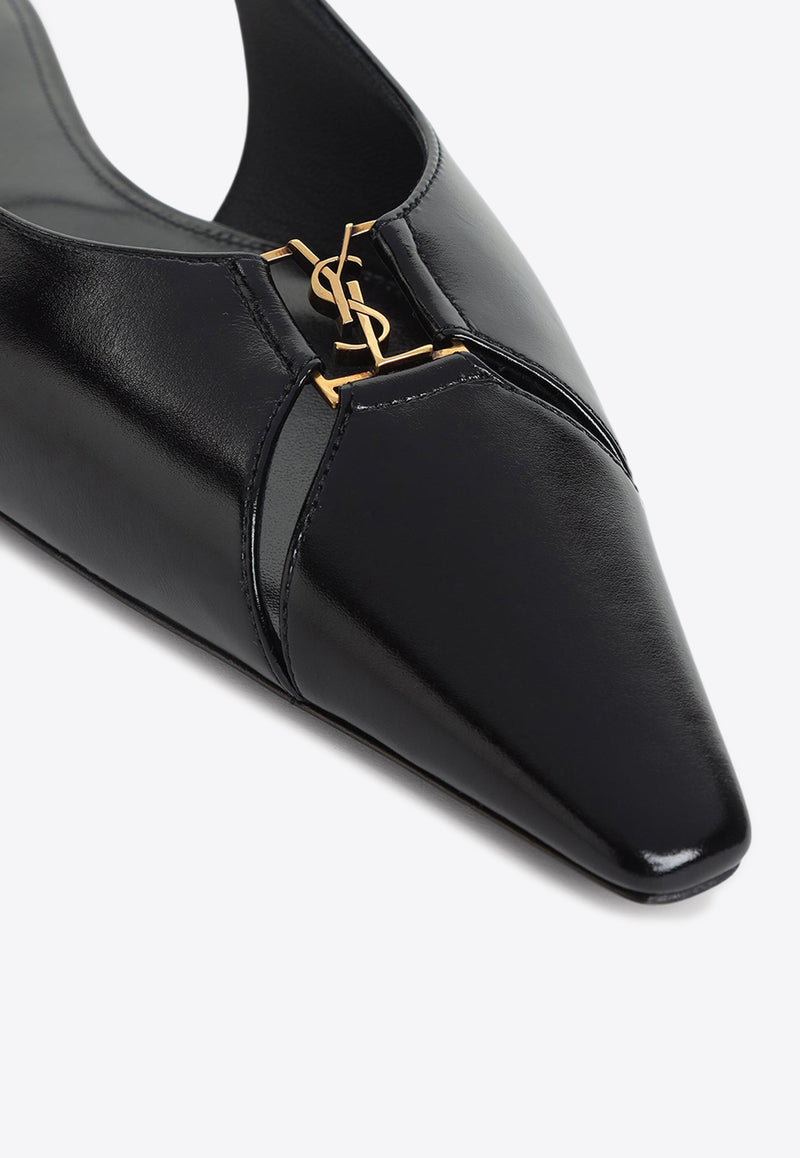 Babylone Calf Leather Slingback Flats