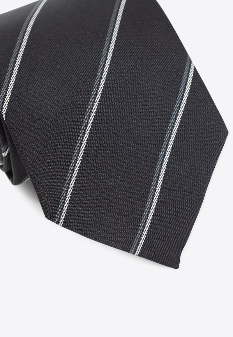 Diagonal Striped Silk Tie