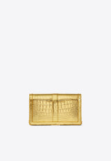 Versace Mini Greca Goddess Shoulder Bag in Croc Embossed Leather 1007220 1A10014 1X00V Gold
