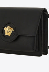 Mini La Medusa Crossbody Bag in Grained Leather Versace Black 1007678-DVIT2T-1B00V