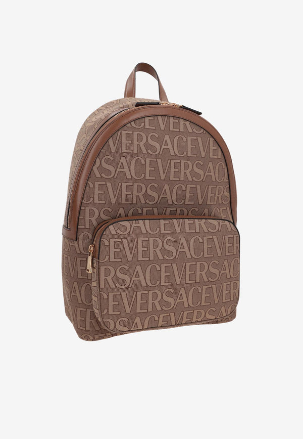 Versace All-Over Logo Backpack Beige 1007703 1A07951 2N24V