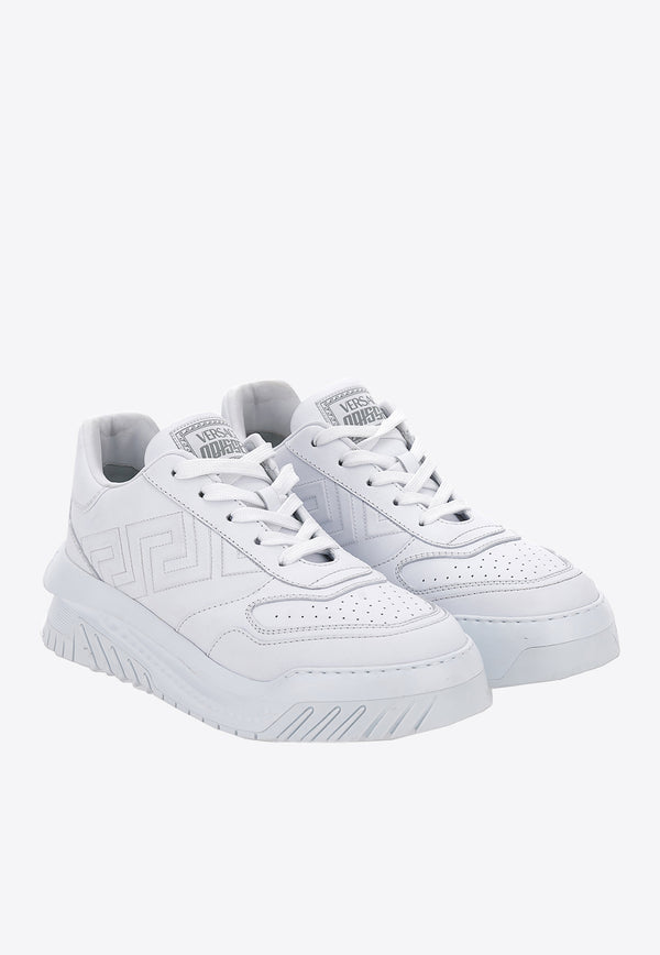 Odissea Greca Sneakers in Calf Leather Versace Optic White 1008124-1A05873-1W000