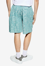 Versace Barocco Jacquard Denim Shorts Blue 1008187 1A15031 1D910