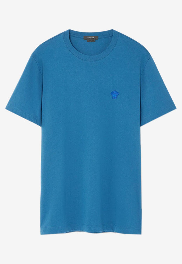 Versace Medusa Embroidered T-shirt Blue 1008481 1A08489 2UK40