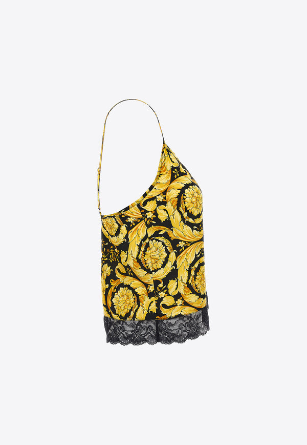Versace Barocco Sleeveless Pajama Top Yellow 1008557-1A06155-5B000
