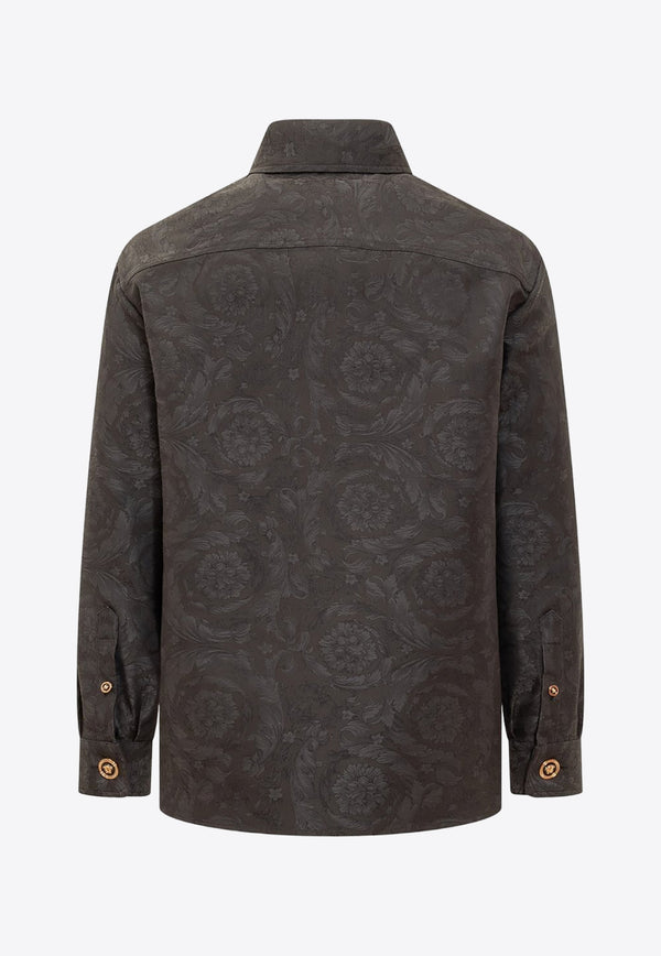 Versace Barocco Jacquard Shirt 1008738 1A09781 1E880 Gray
