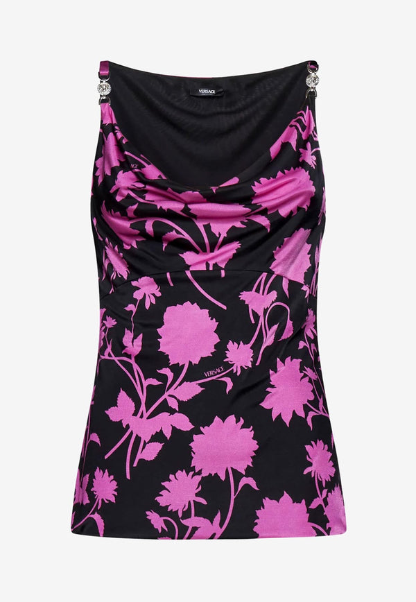 Versace Floral Print Sleeveless Top Multicolor 1009194 1A08907 5BB40