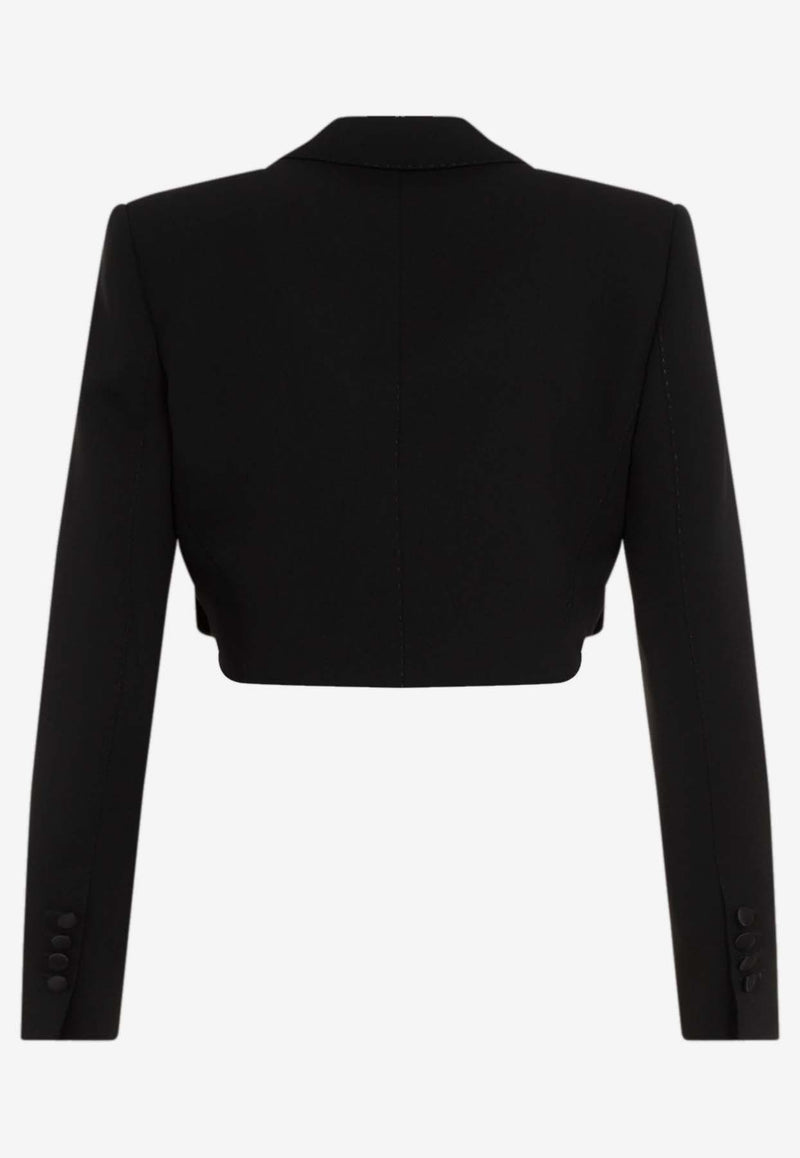 Spencer Cropped Wool Tuxedo Jacket