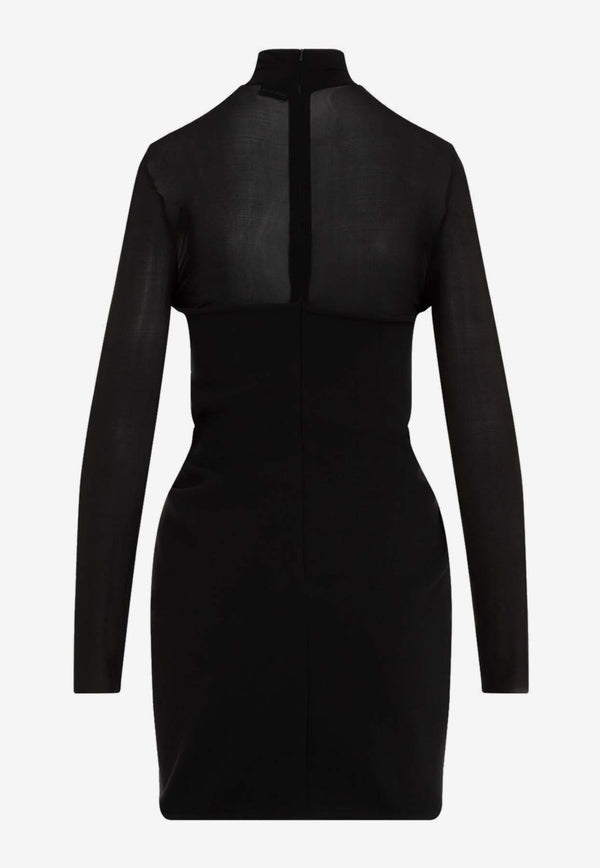 Sculptural High-Neck Mini Dress