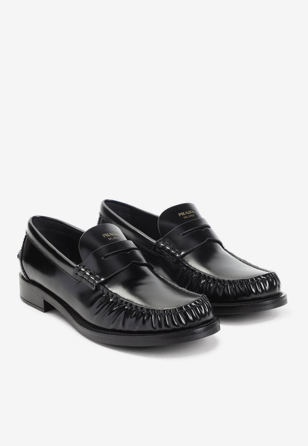 Brushed Leather Loafers