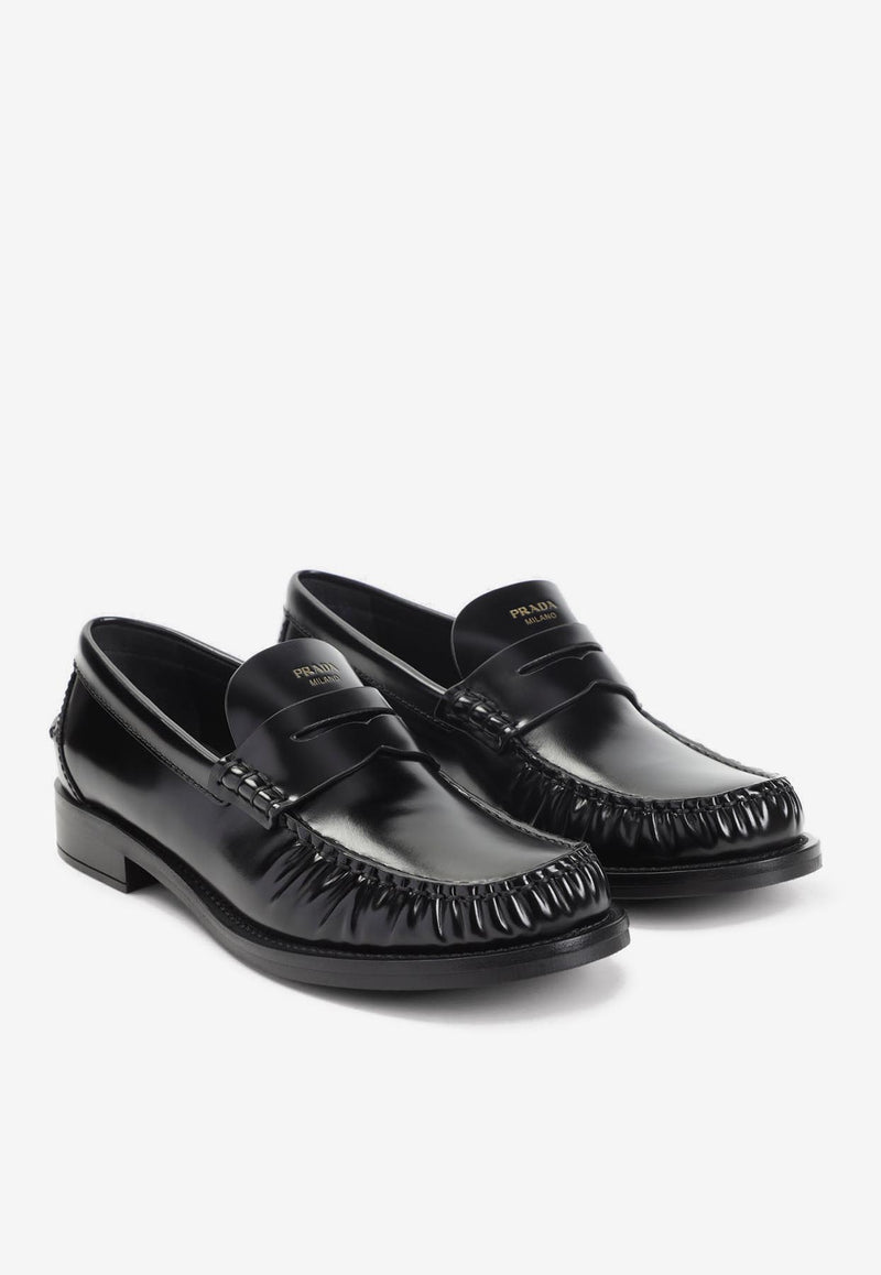 Brushed Leather Loafers