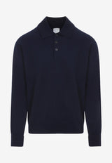 Long-Sleeved Cashmere Polo T-shirt