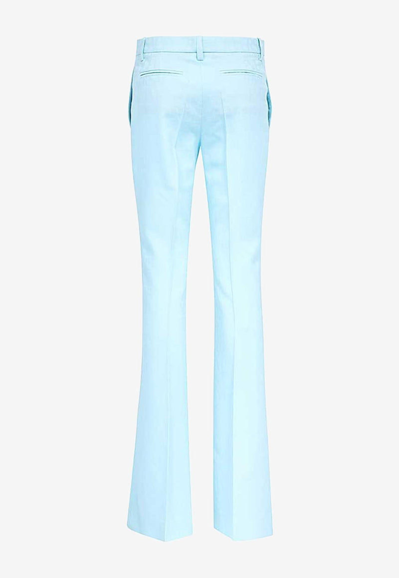 Versace Tailored Wool Flared Pants Sky Blue 1010045 1A08198 1UG90