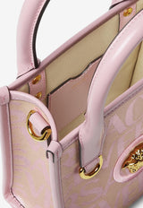 Versace Mini Logo Jacquard Canvas Tote Bag Pink 1010186 1A07951 2N77V