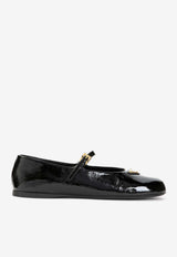 Logo Leather Ballet Flats