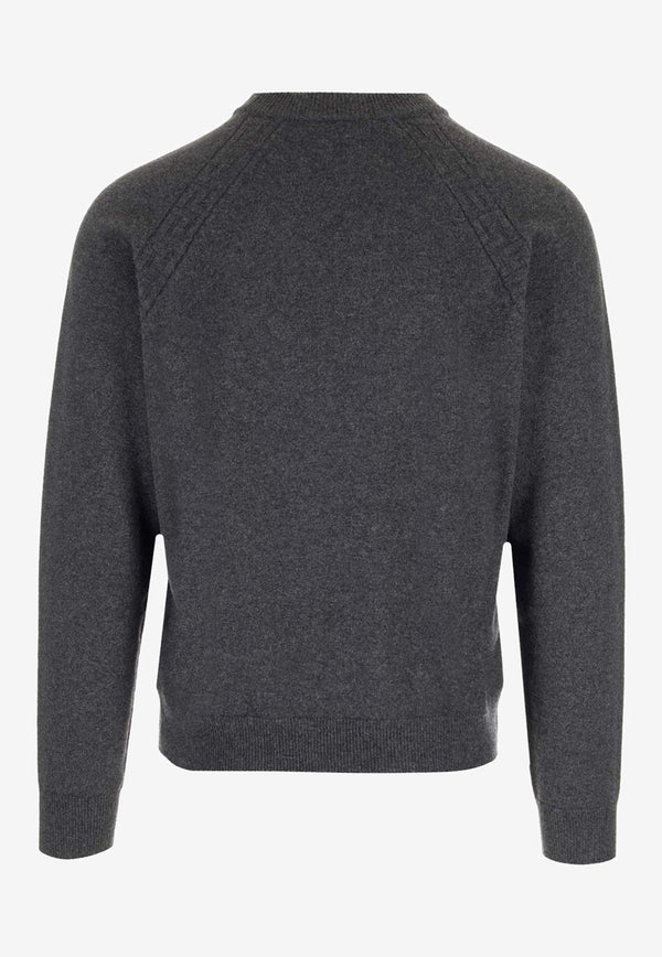 Versace Greca Cashmere Knit Sweater Gray 1010537 1A07617 1E060