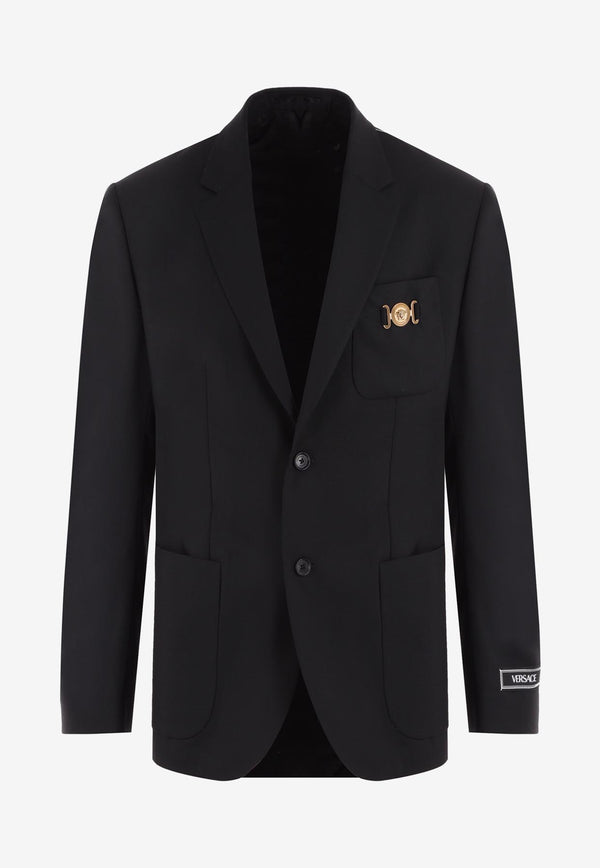 Versace Single-Breasted Medusa Biggie Wool Blazer Black 1010602 1A07454 1B000