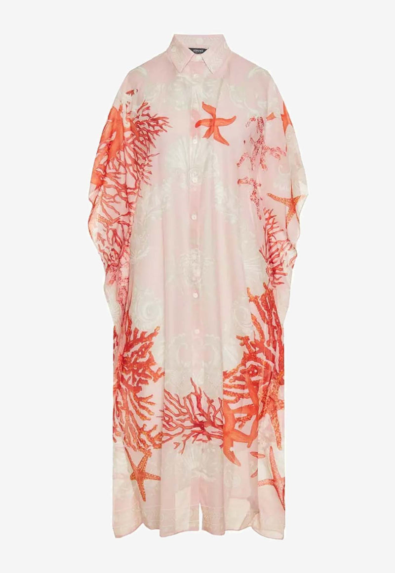 Versace Barocco Sea Print Cover-Up Dress Pink 1010808 1A11727 5PB50