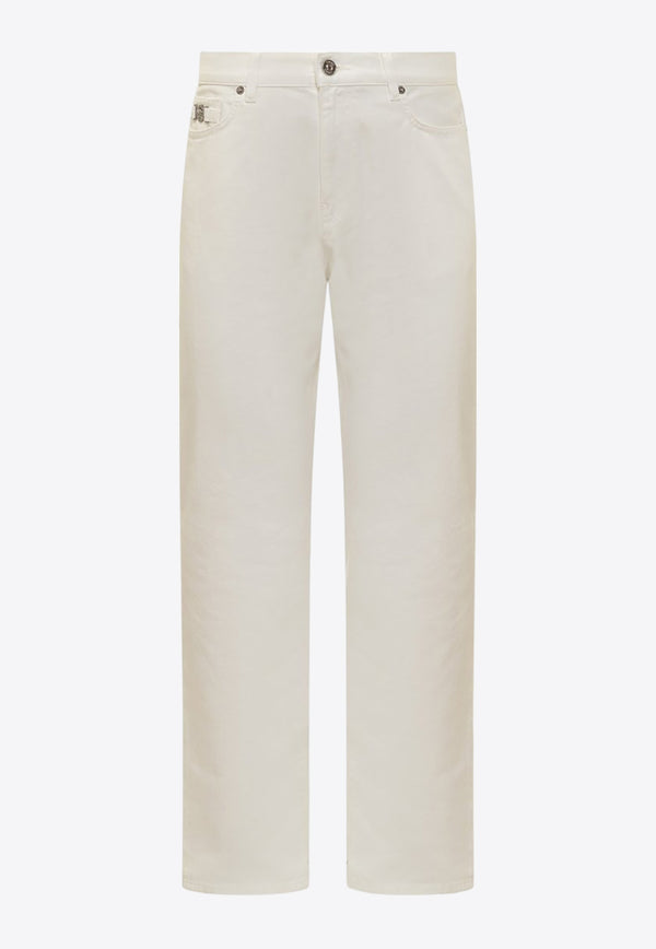 Versace Straight-Leg Jeans 1010816 1A10032 1D110 White