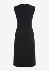 Versace Pleated Midi Cocktail Dress Black 1010903 1A00540 1B000