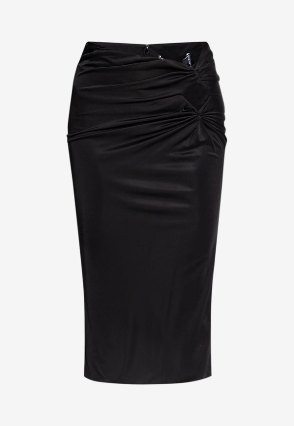 Versace Cut-Out Knot Detail Midi Skirt Black 1010927 1A00572 1B000
