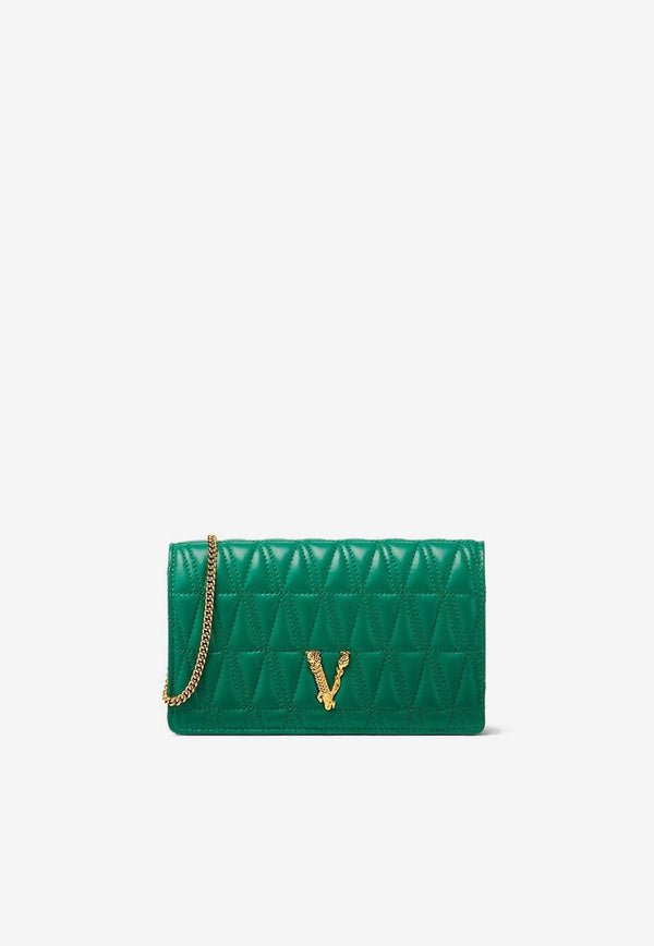Versace Mini Virtus Quilted Shoulder Bag 1011179-DNATR4-1GI5V/HC Green