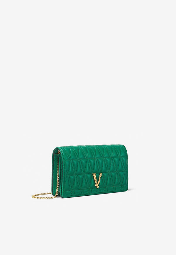 Versace Mini Virtus Quilted Shoulder Bag 1011179-DNATR4-1GI5V/HC Green