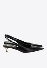 Pin-Point 50 Slingback Pumps in Calf Leather Versace Black 1011181-DVT51-1B00P