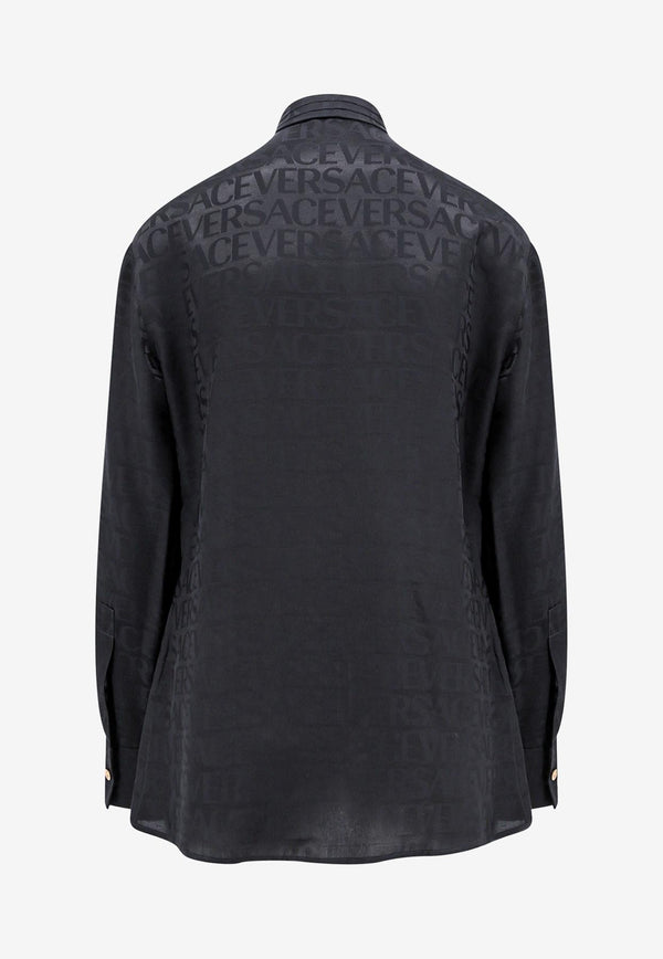 Versace All-over Logo Jacquard Shirt Black 1011258 1A08446 1B000