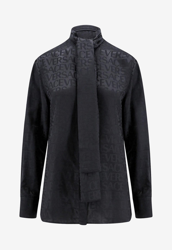 Versace All-over Logo Jacquard Shirt Black 1011258 1A08446 1B000