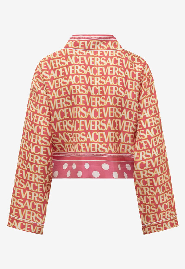 Versace All-over Logo Cropped Shirt Multicolor 1011259 1A08280 5P150