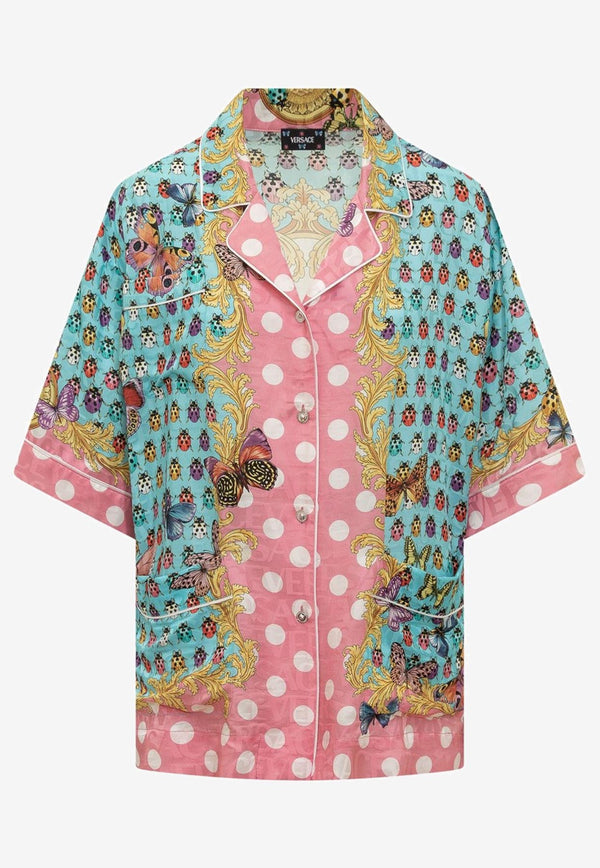 Versace Butterflies Polka Dot Shirt Multicolor 1011260 1A08278 5X280