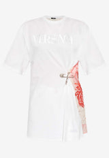 Versace Barocco Sea Print Safety-Pin T-shirt White 1011320 1A11605 2W070