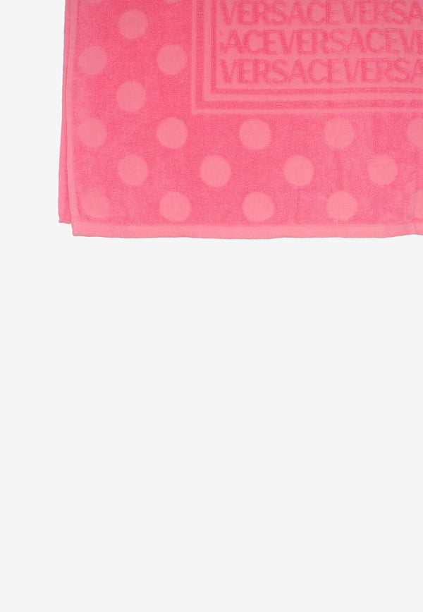 Versace All-over Polka Dot Bath Towel Pink 1011321 1A08203 1PO20