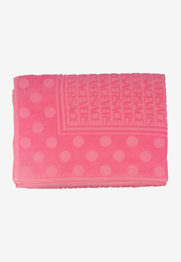 Versace All-over Polka Dot Bath Towel Pink 1011321 1A08203 1PO20