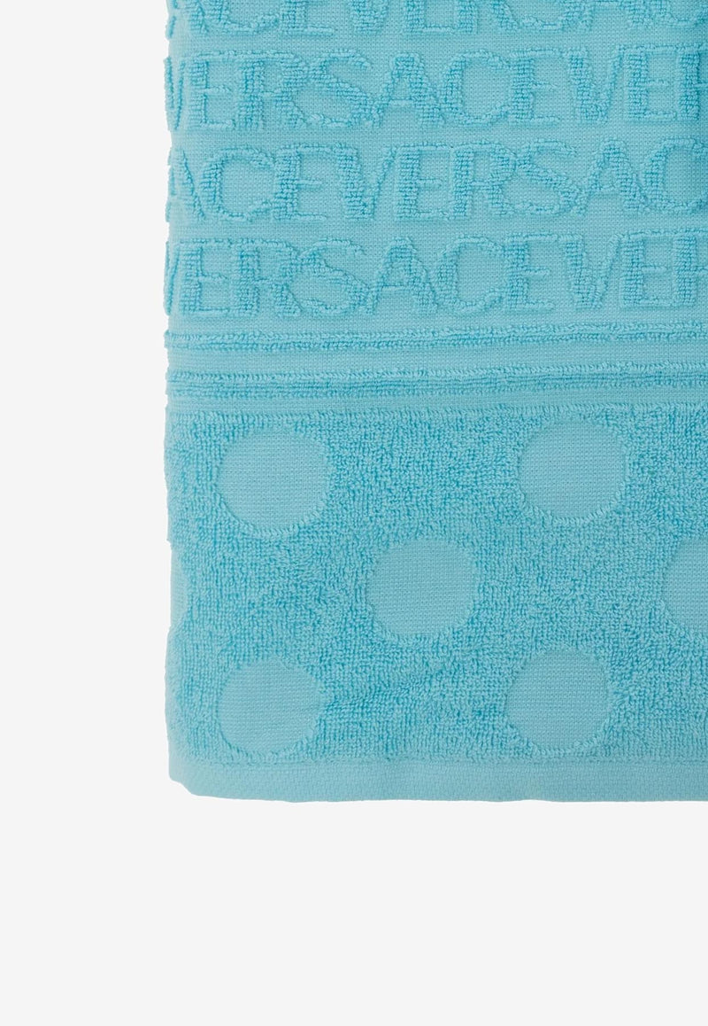 Versace All-over Polka Dot Bath Towel Blue 1011321 1A08203 1VC20