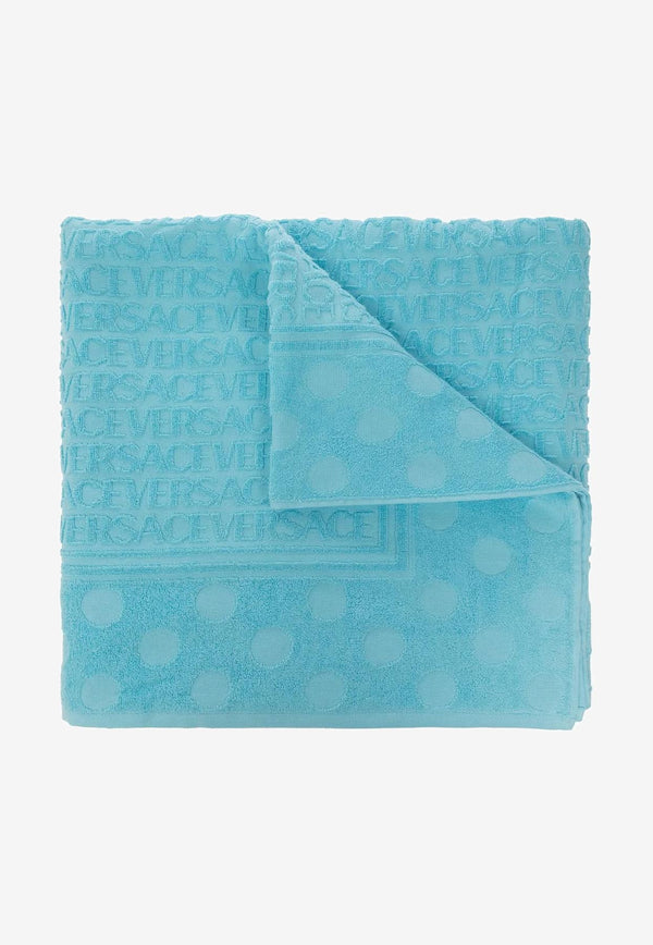Versace All-over Polka Dot Bath Towel Blue 1011321 1A08203 1VC20