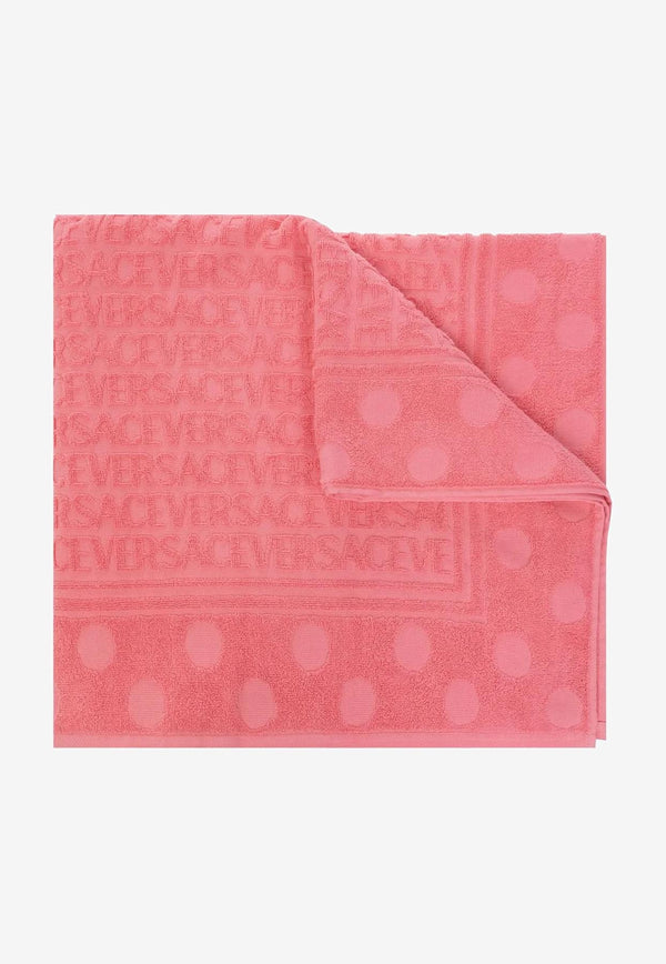 Versace All-over Polka Dot Bath Towel Pink 1011322 1A08203 1PO20