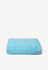 Versace All-Over Logo Beach Towel 1011322 1A08203 1VC20 Blue