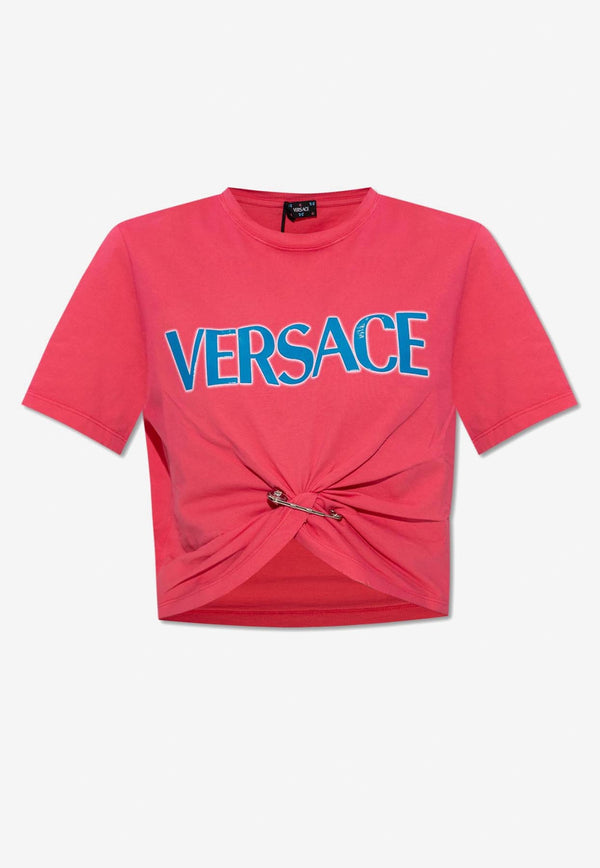 Versace Safety Pin Logo T-shirt 1011331 1A08262 2PN00 Pink