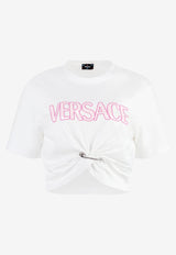 Versace Safety Pin Logo T-shirt 1011331 1A08262 2WH20 White