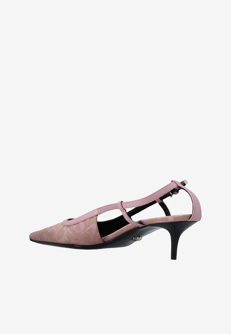 Versace 45 Logo Slingback Pumps Pink 1011402 1A07977 2N77P