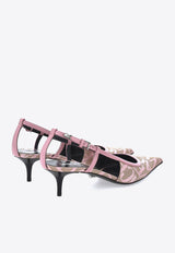 45 Logo Jacquard Pointed Pumps Versace Pink 1011402-1A07977-2N77P