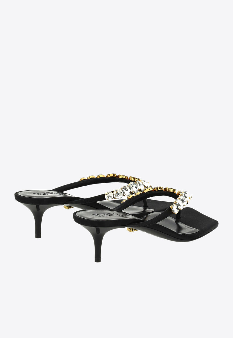 45 Crystal Embellished Sandals Versace Black 1011404-1A04185-1B00V
